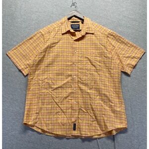 Rough Stock Panhandle Slim Shirt Mens XL Orange Button Up Plaid Casual Summer